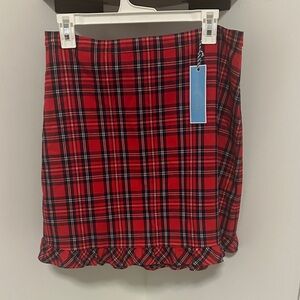 Draper James Red Tartan Mini Skirt